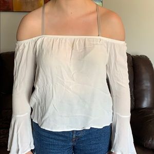 Flowy white off the shoulder shirt